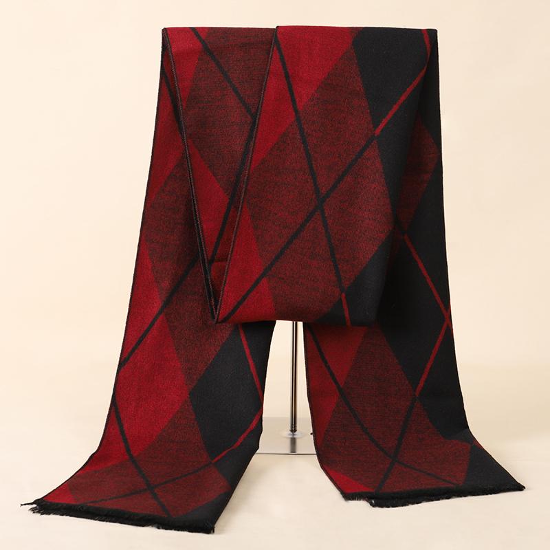 RUNMEIFA  Classic Autumn & Winter Warm Plaid Man Scarf Cashmere Wool Panama Soft Striped Long Scarf High Quality 40 Colors