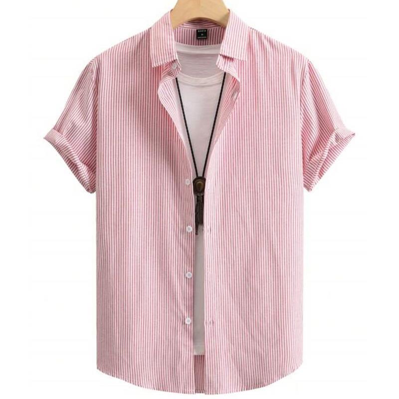 

Гавайские рубашки для мужчин 3D полосатый принт Высококачественная мужская одежда Свободные оверсайз и блумы Летняя повседневная с коротким рукавом 5XL