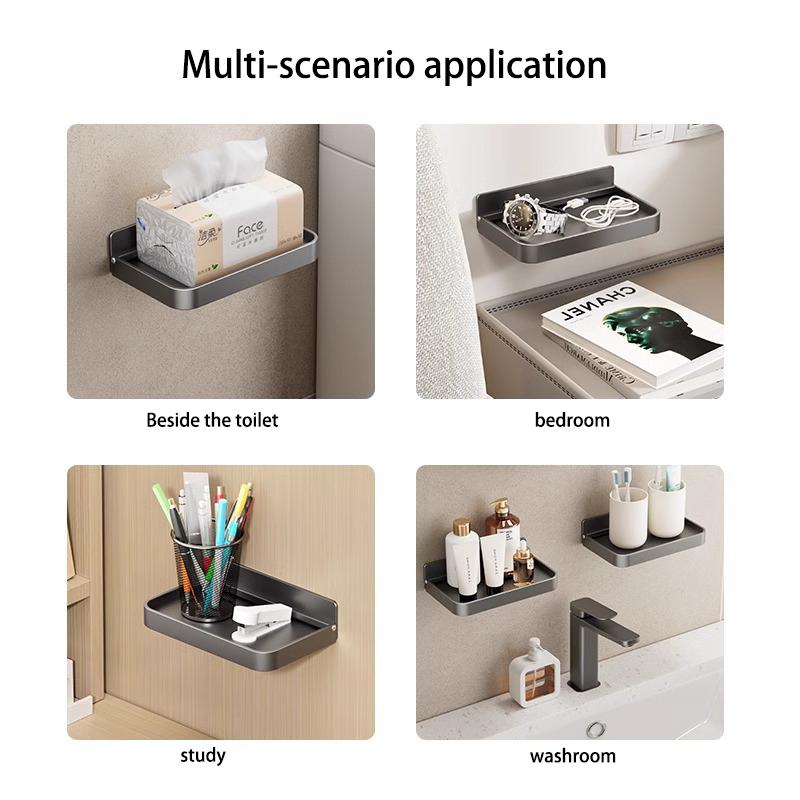 Bathroom Mobile Phone Holder Toilet Foldable Tray Punch-free Wall-mounted Storage Rack Bedside Dormitory Shelf
