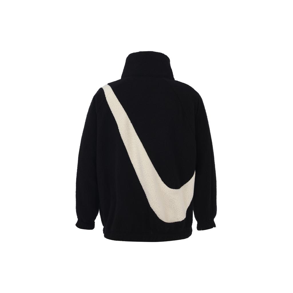 Nike Reversible Fleece-Lined Thick Casual Jacket with Large Logo Women Jacket Black DC5138-010