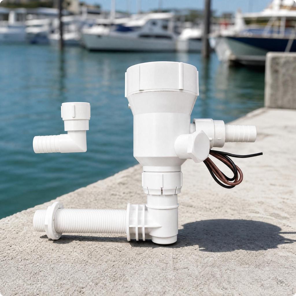 Compact Submersible Bilge Pump 800 GPH Detachable Elbow for Rvs