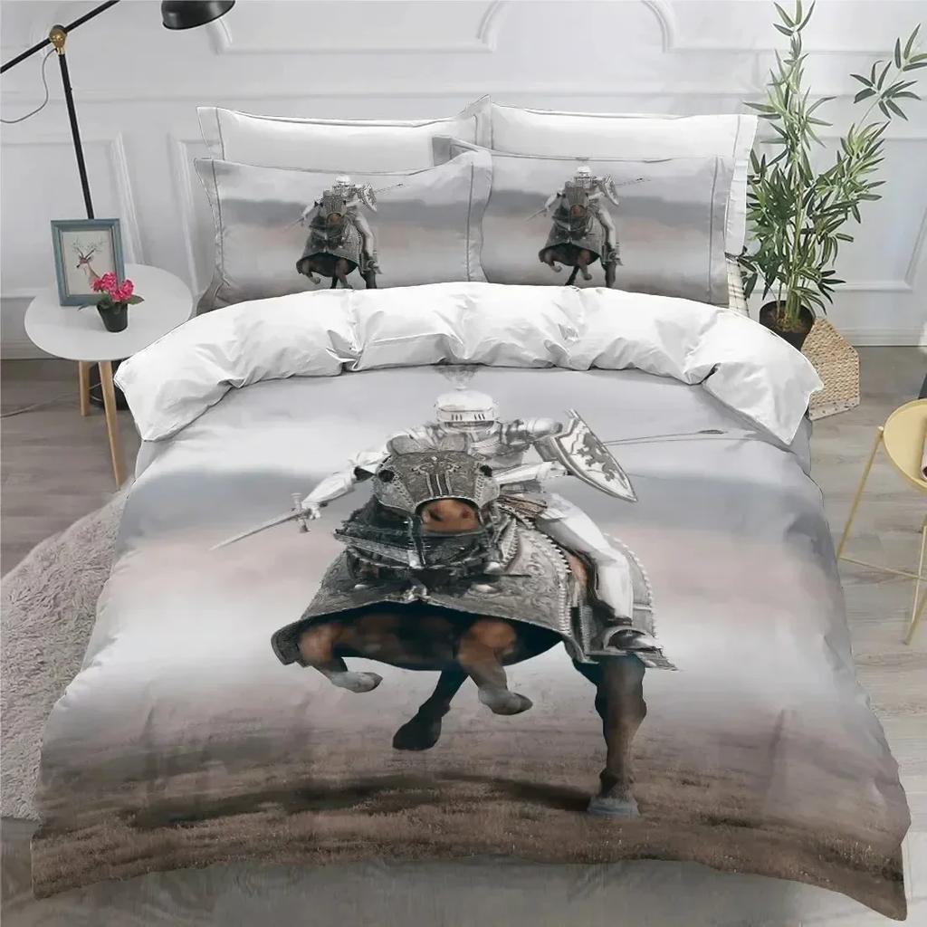 3D Print Holy Knights Bedding Set Duvet Cover Sheet Printed Bed Set Pillowcase Bed Full Queen King Size Comforter Bedroom