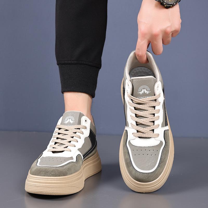 Autumn Winter Green Men's Shoe Comfortable Casual Sneakers Plushed Non-Slip Lace-Up Loafers Men Outdoor Platform Footwear 2024