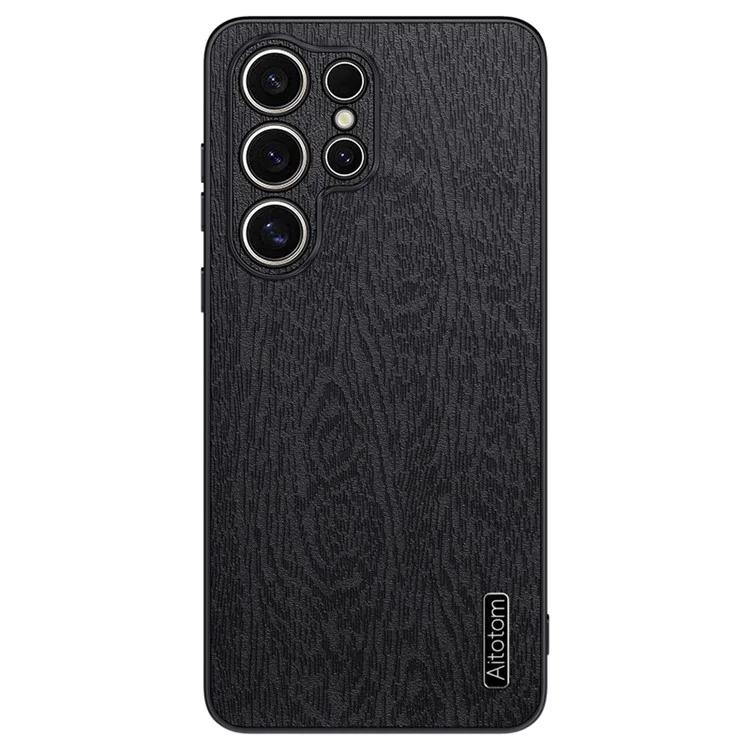 

For Samsung Galaxy S24 Ultra Cell Phone Case Wood Grain Anti-drop Back Cover