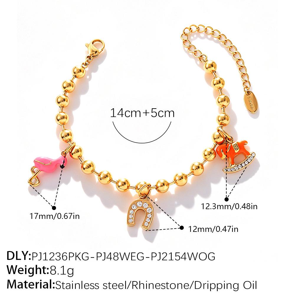 Waterproof Ins Vintage Bohemian Colorful Flower Rainbow Bracelet DIY Beaded Charm Bracelets With EU Reach US CPSIA Standard