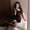 Sexy Lingerie Sexy Deep V Suspender Dark Maid Uniform Seduction Hot Slim Apron Maid