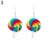 Fashion Rainbow Lollipop Candy Dangle Hook Earrings Women Jewelry Gift Party