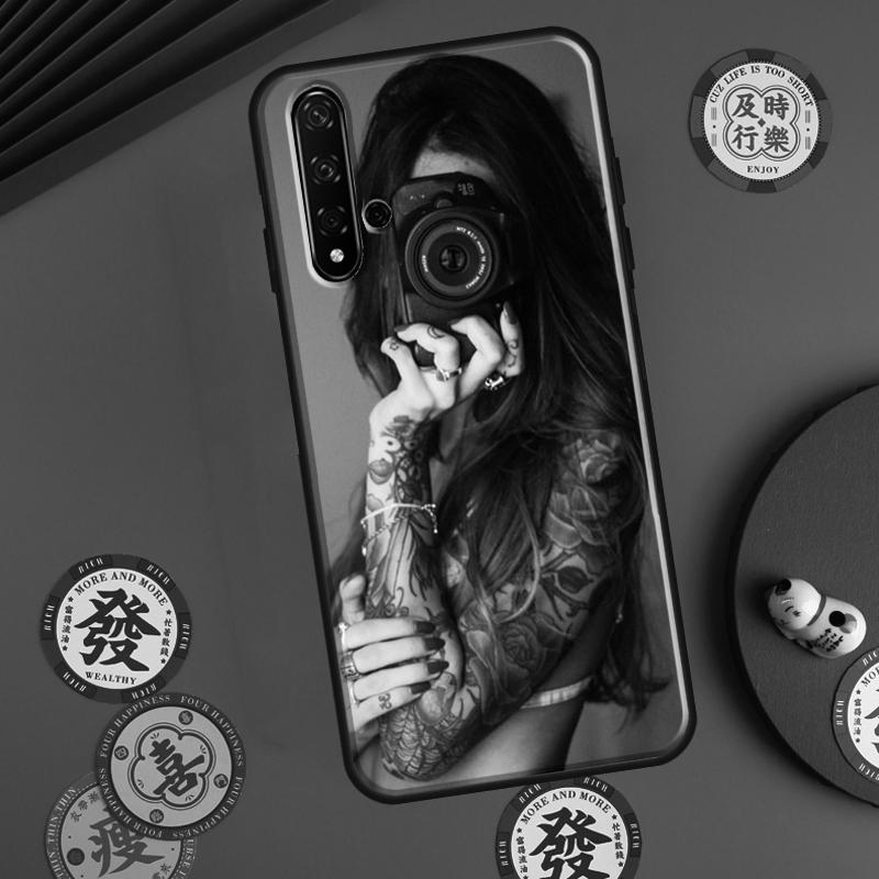 

Sexy Tattoo Girl For Huawei P60 Pro P30 P40 Lite Nova Y61 Y91 Y90 Y70 Y60 Y72 12s 12i 11i 7i 8i 9 10 SE Case Huawei Nova Y61