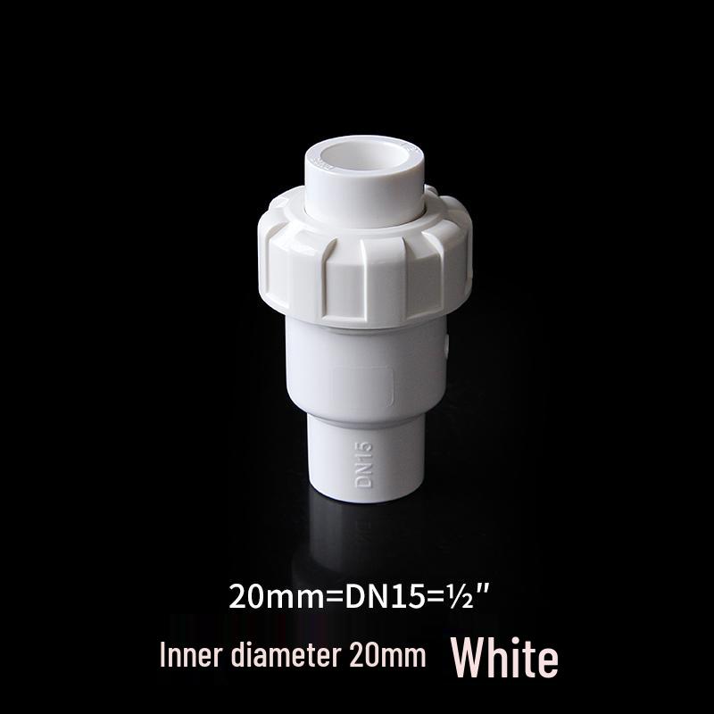 White PVC Ball Check Valve for Water Pipes, Fish Tank Fitting, Sizes: 1 Inch, 25, 32, 40, 50 Mm