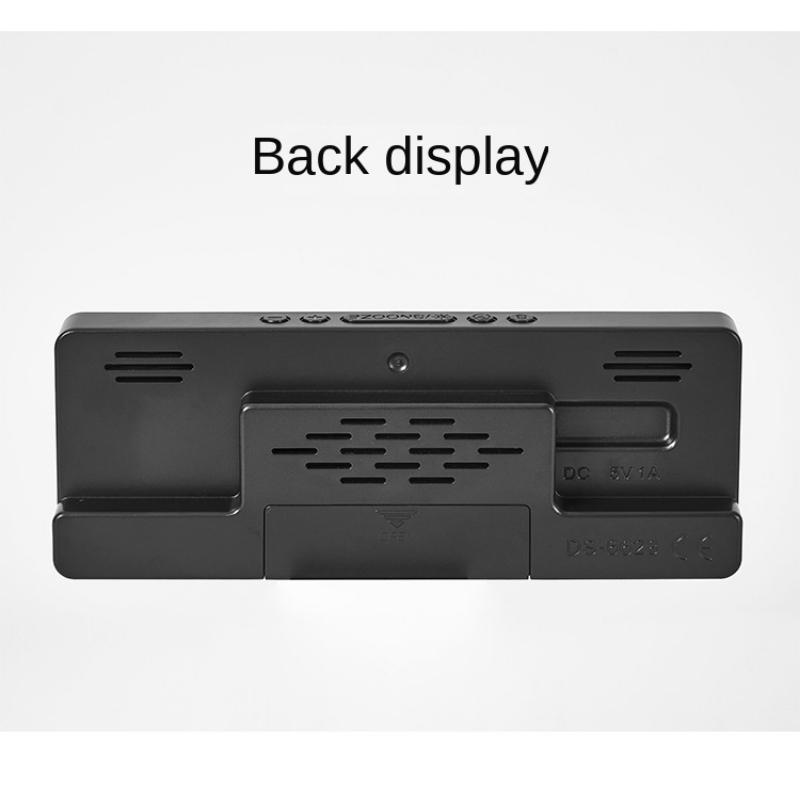 Led Mirror Alarm Clock Voice Control Digital Table Clock Temperature Snooze Display Night Mode Bedroom Bedside Clock Home Decor