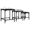  Coffee Tables, One Under the Other, 3 Pcs., Black