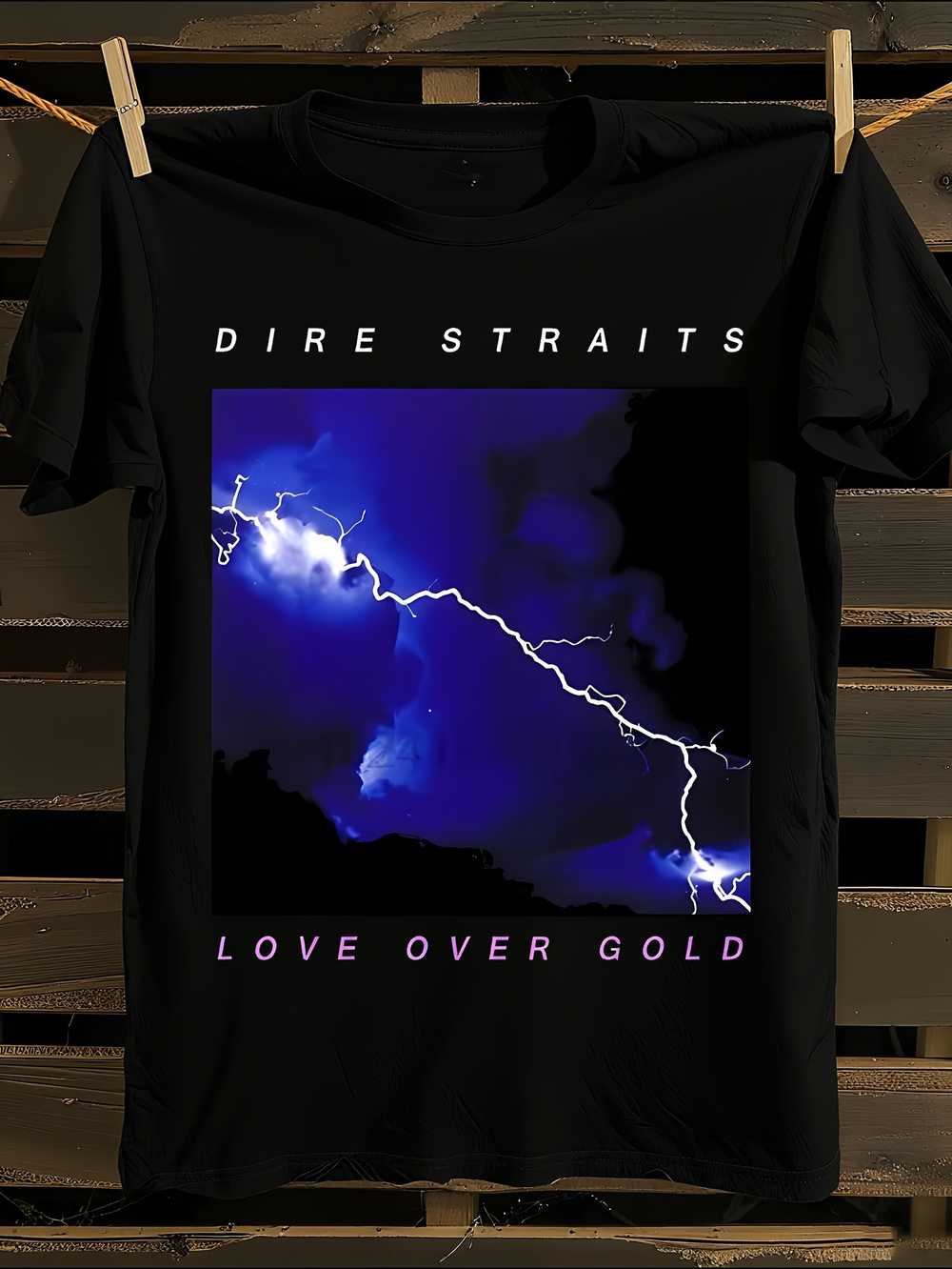 Dire Straits Love Over Golden Album Graphic T-Shirt XXXL