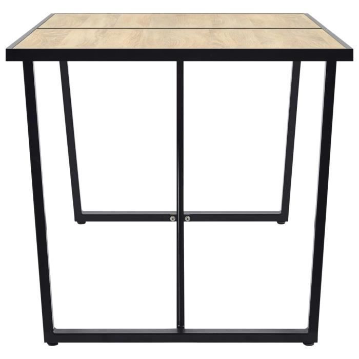 Ensemble de salle à manger - 7 pcs - gris similicuir - chêne - style contemporain