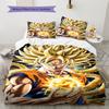 Dragon Ball Super Pattern Bedding,Quilt Set Quilt Cover Pillowcase Home Birthday Gift (1 * Duvet Cover + 2 * Pillowcase, Without Core)