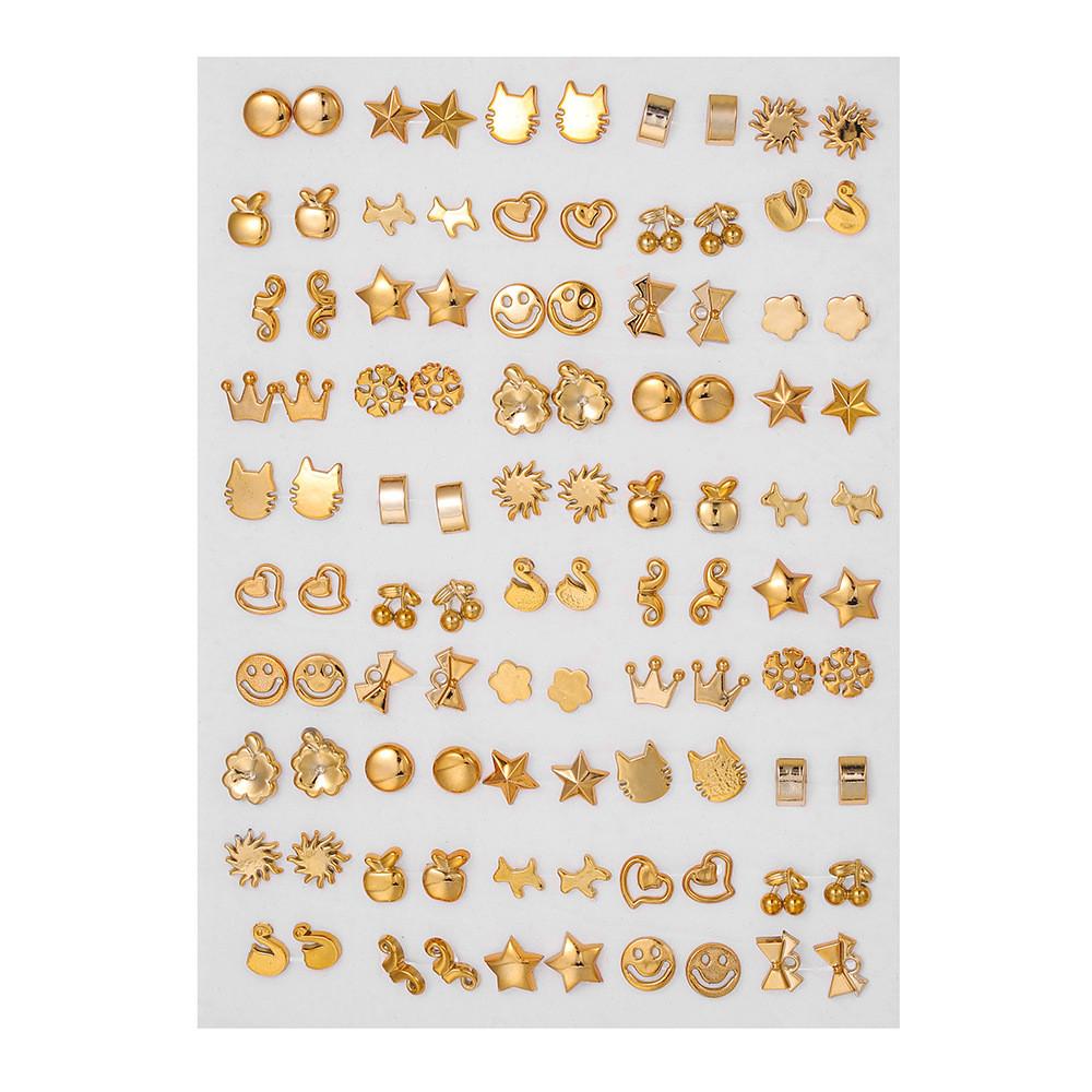 

Geometric Plastic Earrings Set For Women With Electroplated Finish For Fashion Ornaments Style A