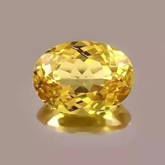 17 Ct Natural Ceylon Yellow Sapphire Fine Oval Cut Certified Rare Loose Gemstone