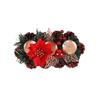 Stable Christmas Wreath Candle Holder Safety Flower Aromatherapy Candlestick  Living Room