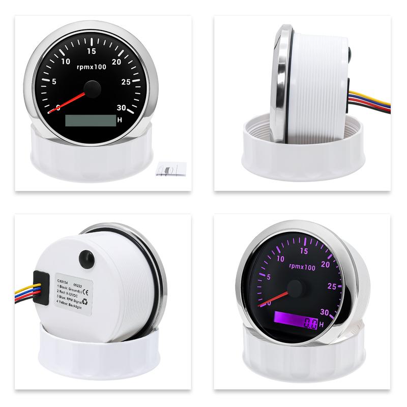 Pointer 0-3000 RPM Tachometer for Diesel Petrol Engine 7 Color Light 85mm Tachometer Marine Boat Yacht Car Waterproof DC12V24V