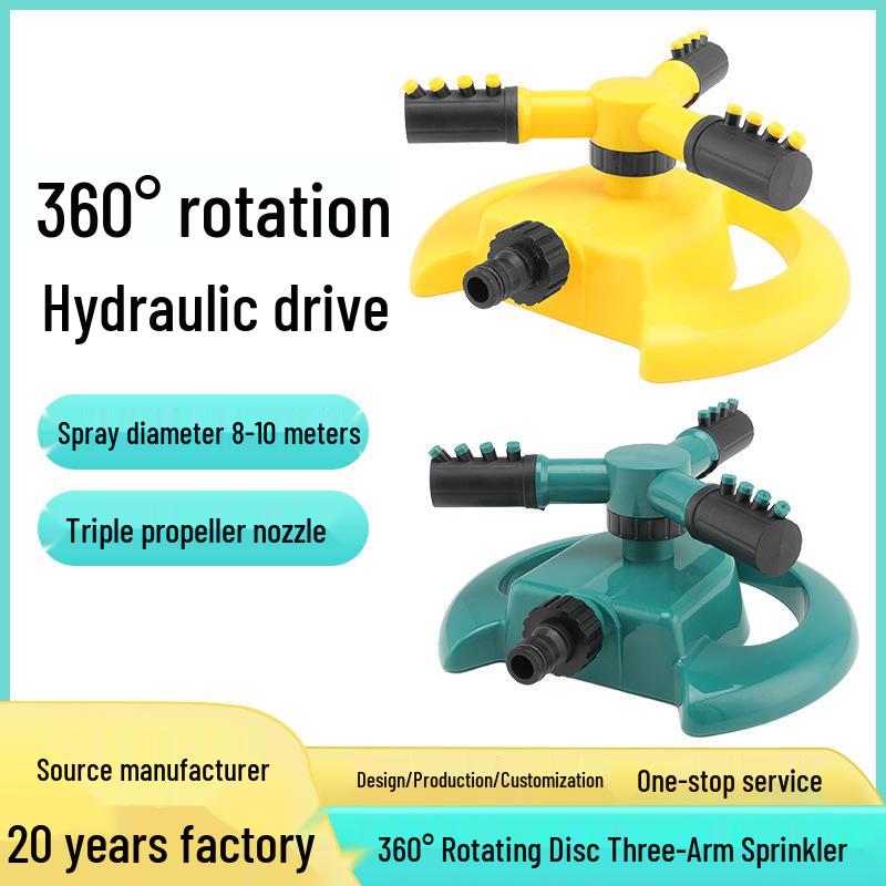 Three-Head Rotating Nozzle for 360° Irrigation In Landscaping and Horticulture