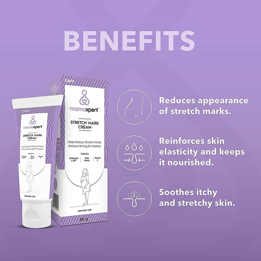 Cipla Mamaxpert Stretch Mark Removal Cream for Pregnancy 60 gm | Reduce Scars & Improve Skin Elasticity