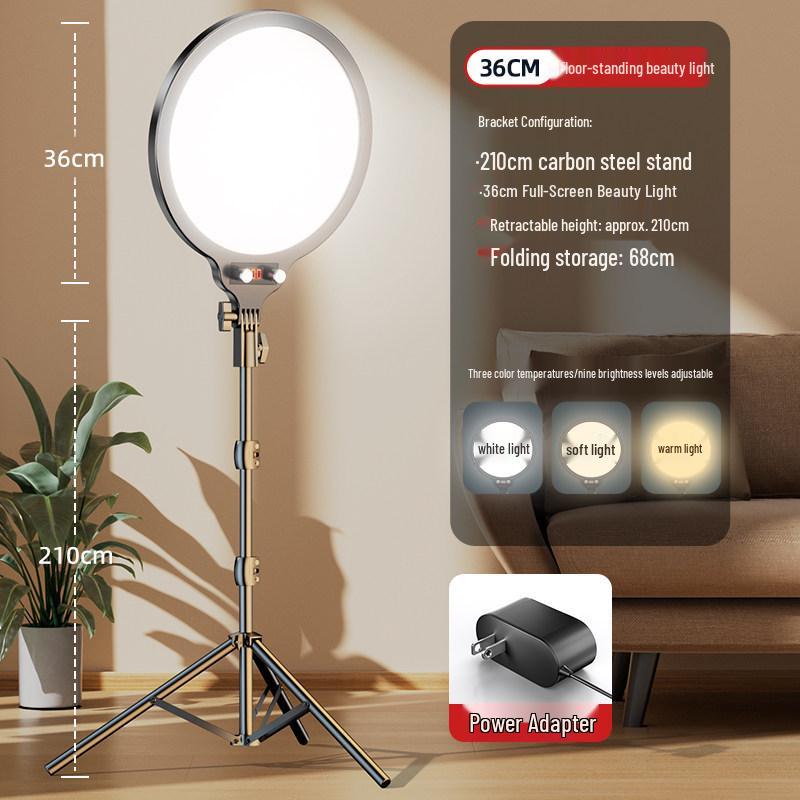 LED Photography Light: Ideal Soft Light for Streaming & Professional Indoor Use, Circular Spotlight for Flawless Beauty Shots