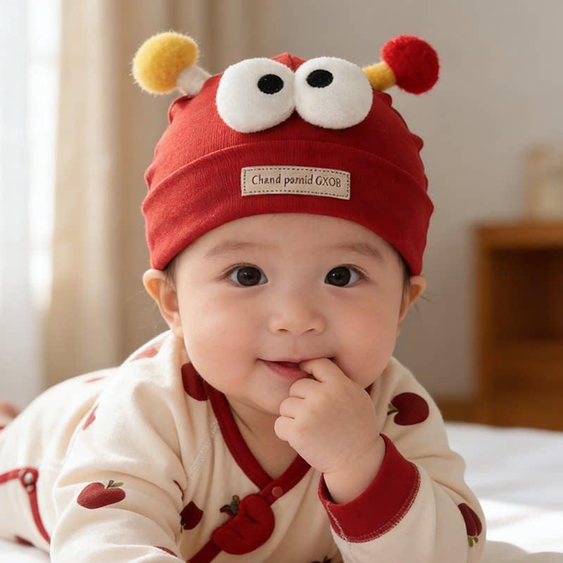Baby Toddler Cotton Knit Hat With Embroidery For Newborns And Infants