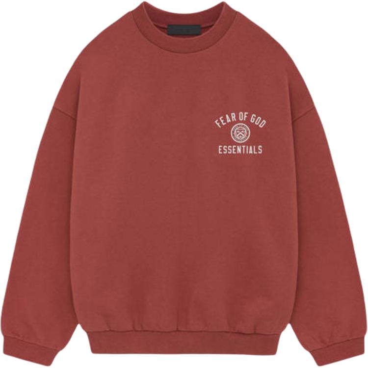 Fear of God Essentials Heavyweight Fleece Crewneck Sweatshirt Heather Wood Men 192HO246266F S
