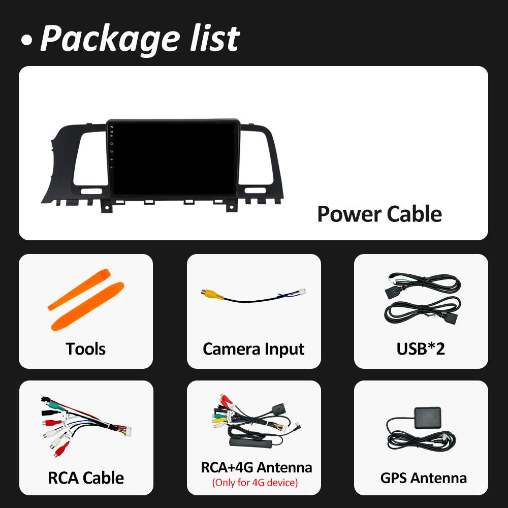 For Nissan Murano Z51 2010 2011 2012 2013 2014 Android 14 Wireless Carplay GPS Navigation WIFI 2.5D Touch Screen 4G Accessories