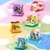 Sanrio Building Blocks Hellokitty Kuromi Bakery Dessert House Ocean Restaurant Shop Model Brick Desktop Display Adult Collection