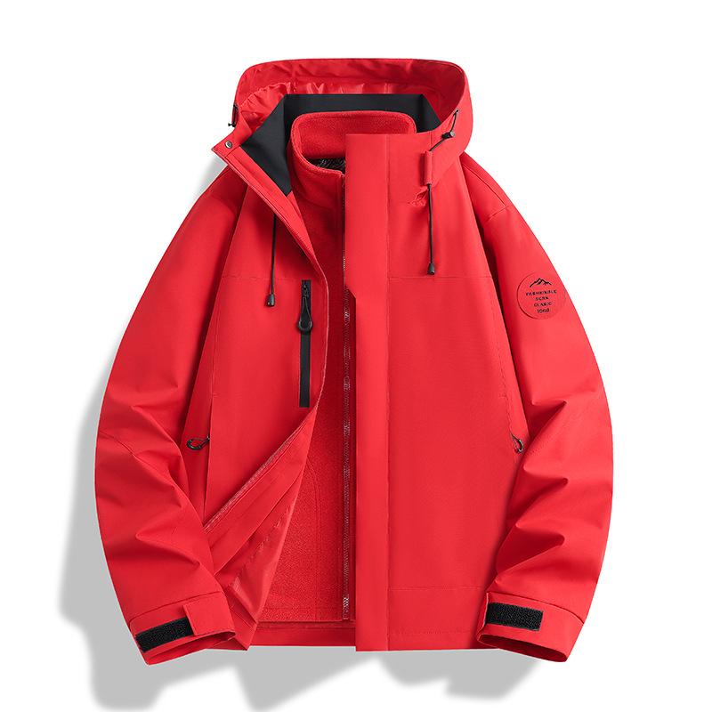 Wasserdichte 3-in-1 Jacke für Damen und Herren: Winddicht, Abnehmbares Fleece-Innenfutter, Arbeitskleidung mit individuellem Logo