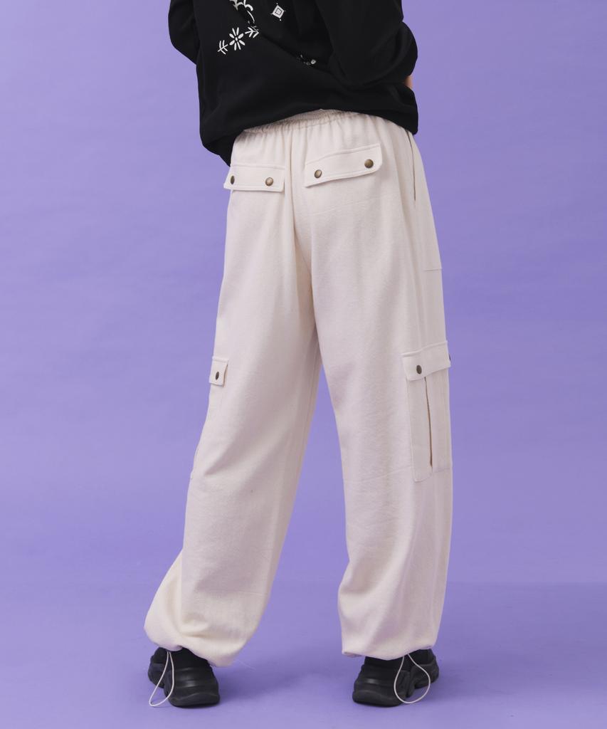 Lalmodeu Cotton Cargo Pants_Natural Ivory