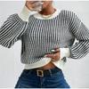 Women's Pullover Casual Plaid Thickened Round Neck Loose Ladies Knitwear Spring Autumn