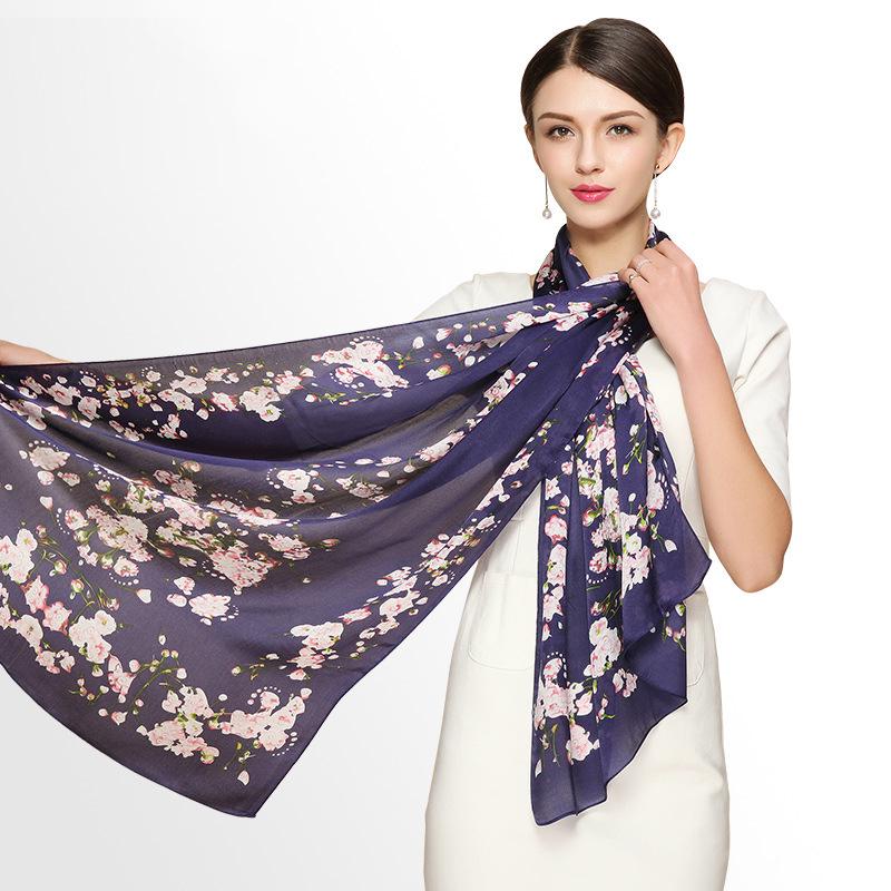 

Elegant Georgette Satin Mulberry Silk Scarf for Women - Autumn/Winter Collection 180 cm