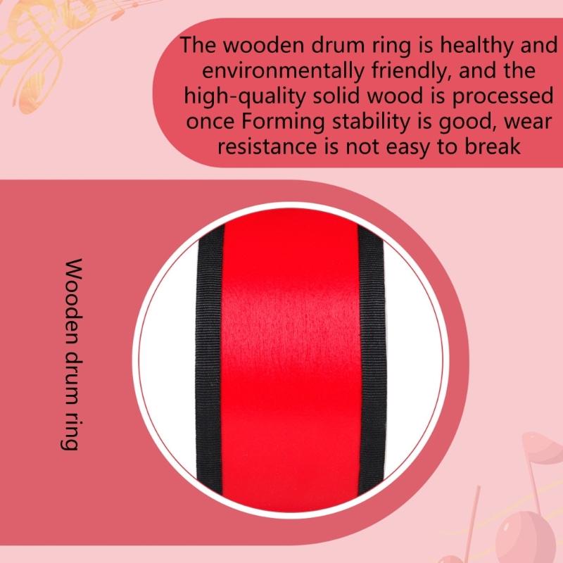 Orff Indian Drum Wooden Hand Drum Handheld Double Sided Tambourine Beginner Percussion Instrument Children Musical Toy