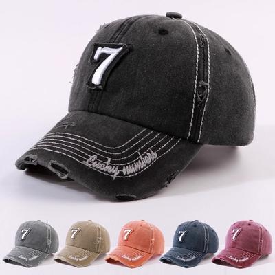 Korean Version of Heavy Industry Washed Baseball Cap Spring and Summer Versatile Hole Old Wide Brim Show Face Small Washed Cap