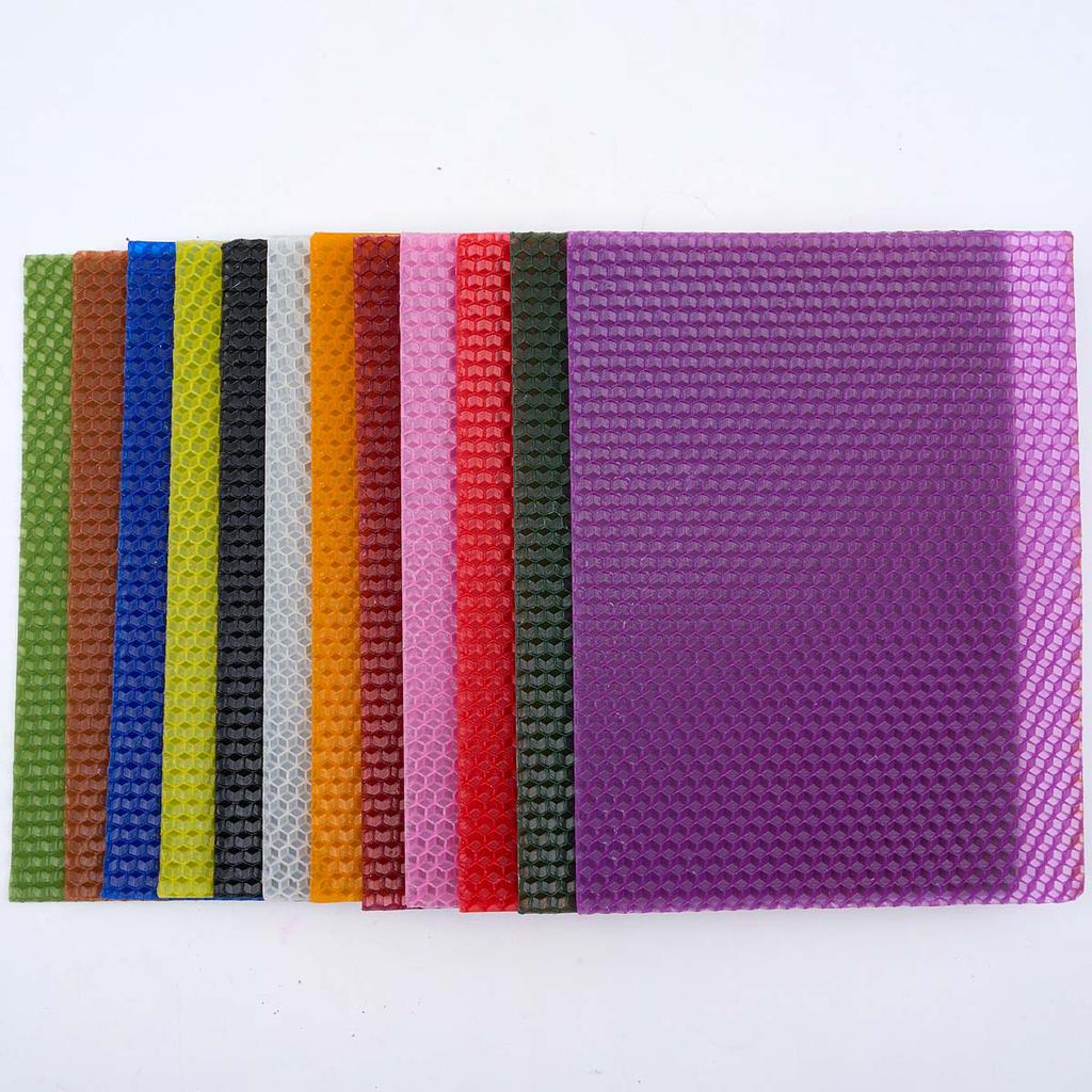 Kit 6 Fogli di Cera d'Api Colorati Rotoli per Candele Fai da Te Candele Artigianali Senza Fumo Fetta di Cera a Nido d'Ape Materiale per Attività Genitore-Figlio