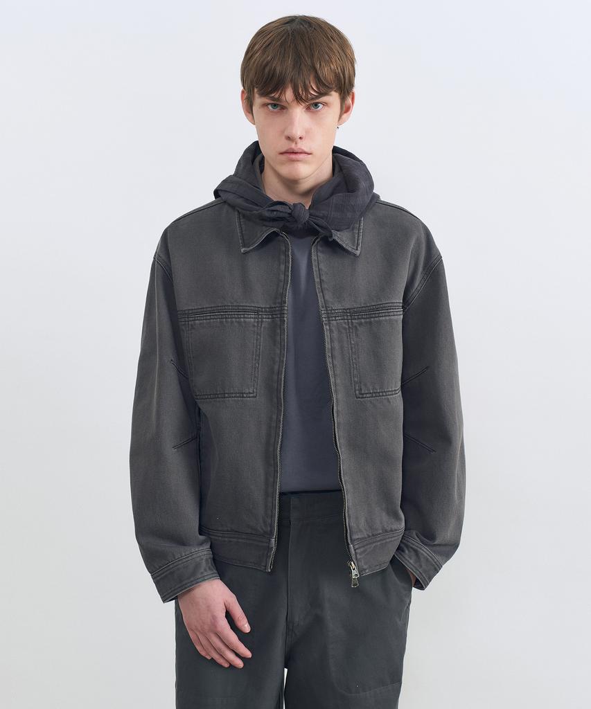 Insilence Garment-Dyed Mechanic Jacket Charcoal