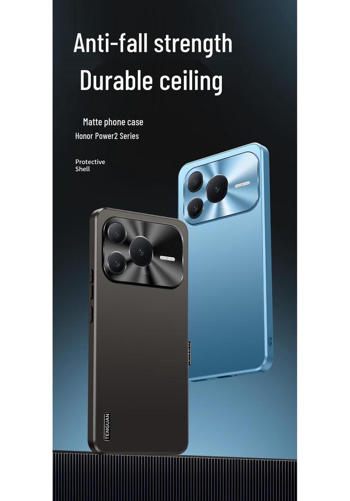 Compatible with Honor Power2: Frosted Protective Phone Case with Full Lens Coverage and Anti-Drop Features.