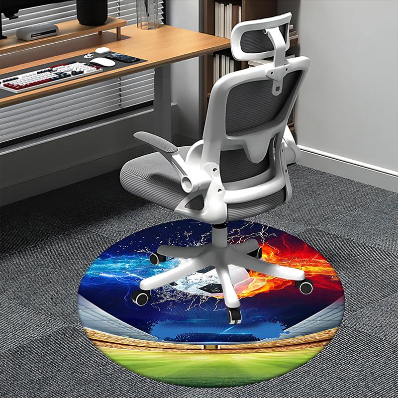 

Soccer Ball,Sports Stadium Chair mat Round Rug Office carpet, Non slip, Suitable for Living Rooms, Bedrooms Decor.1205326a 80cm by 80cm
