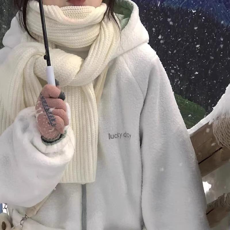 

Вязаный шерстяной красный шарф женский новый зимний рождественский новый подарок шарф для пары с привидениями 160*25CM чистый белый