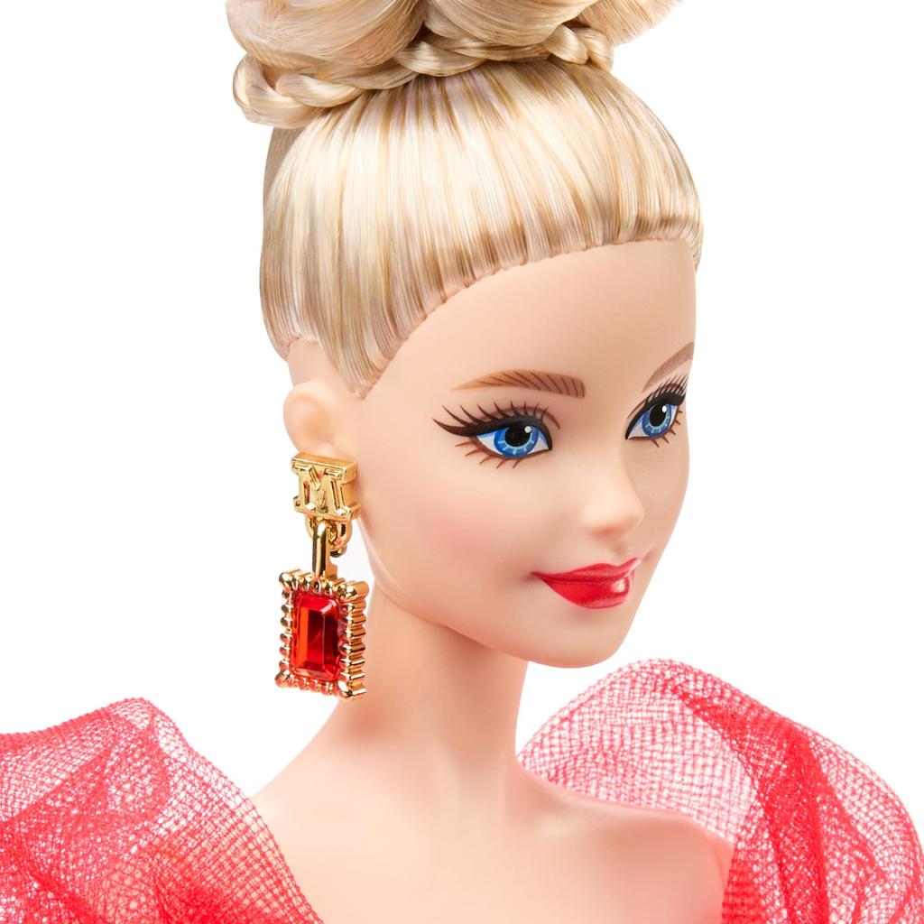 barbie Mattel 80. výročí Blondýna Signature Předstíraný věk JBJ17 Panenka, Černá, Oblékací panenka/Domeček pro panenky, Hra, 6+, Červená,