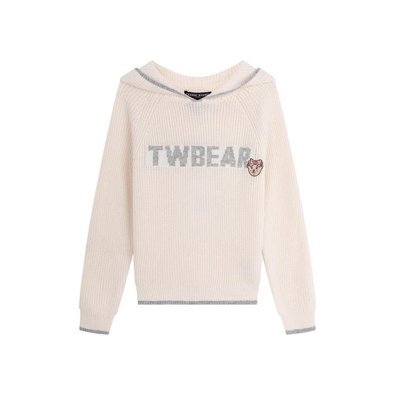 Teenie Weenie Girls' Hooded Long-Sleeve Knit Sweater
