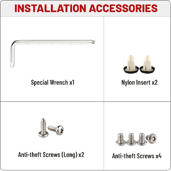 RED WOLF Rear License Plate Frame Bracket Holder Mount Fit For 2005- BMW 1/2/ 3/5 / 6/ X Series, 328I 323I 528I M3, 2002- Mini Cooper 51187160607 &