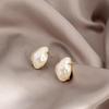 Women's Light Luxury White Baroque Earrings - Unique Korean Dongdaemun Ear Studs