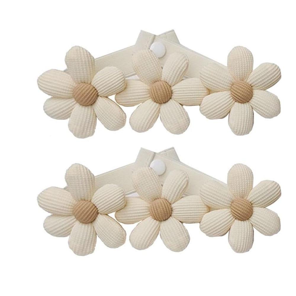 

2Pcs Flower Shape Flower Curtain Buckles Elastic Band Decorative Rope Simple Curtain Ties Office бежевый