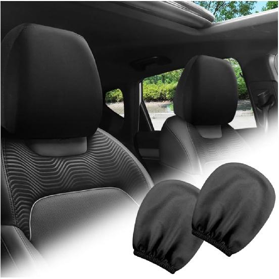 

2PCS Car Headrest Cover,Stretchy Fabric Car Seat Headrest Cover for Protect & Avoid Scratches,Removable Head Rest Covers for Car Seat Suitable for чёрный