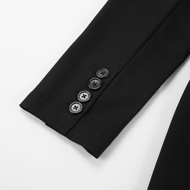 Dámské šaty s výstřihem do V, jednobarevné, s výřezy, s dlouhým rukávem, áčkového střihu, na zip, kancelářské šaty