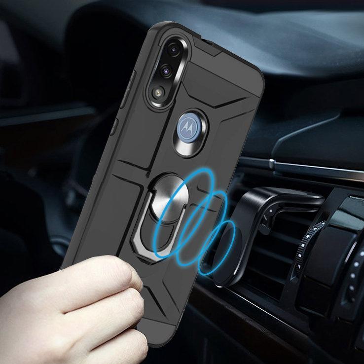 Case for Motorola Moto E7 Power / E7i Power, Armored with Ring, Black