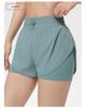 Women's 2026 High-Waisted Quick-Dry Fake Two-Piece Sports Shorts - Breathable Running & Yoga Fitness Shorts for Summer