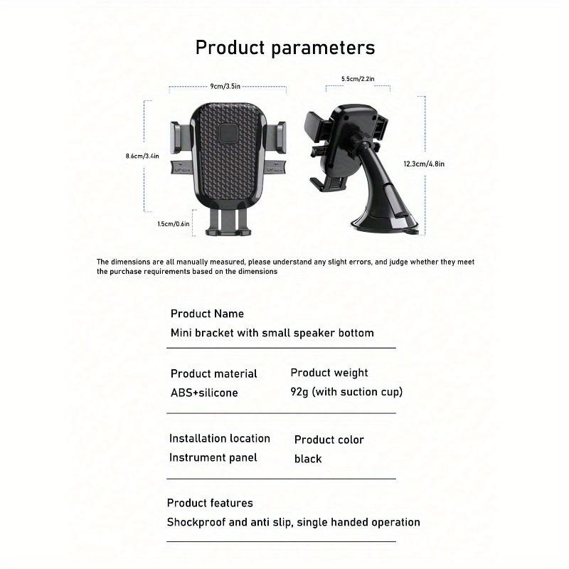 1pc New Car Dashboard Phone Holder, Suction Cup Car Phone Mount with Strong Suction, Universal Fit, Non-Blocking View